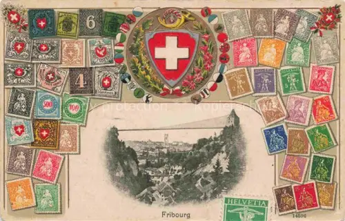AK / Ansichtskarte FRIBOURG  FR Panorama Sondermarken