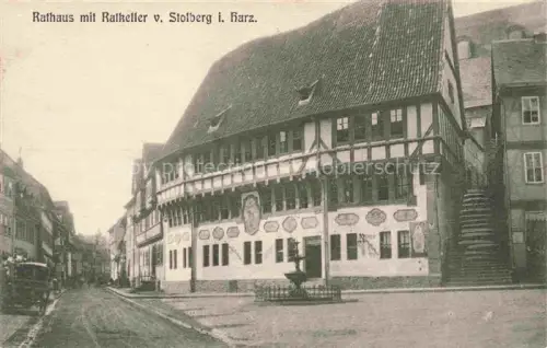 AK / Ansichtskarte Stolberg Harz Rathaus mit Ratskeller