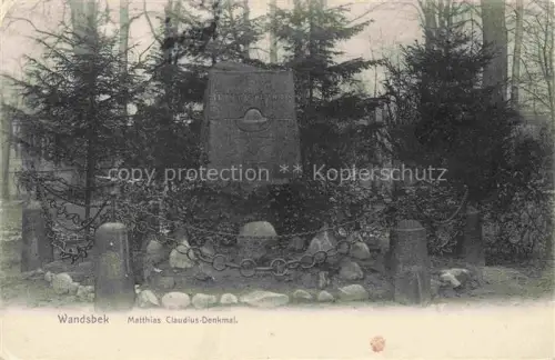 AK / Ansichtskarte Wandsbek HAMBURG Matthias Claudius Denkmal