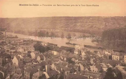 AK / Ansichtskarte MANTES-LA-JOLIE Mantes-sur-Seine 78 Yvelines Panorama sur Saint Sauveur pris de la Tour Saint Maclou
