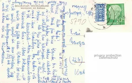 AK / Ansichtskarte Brilon Marktplatz mit Rathaus