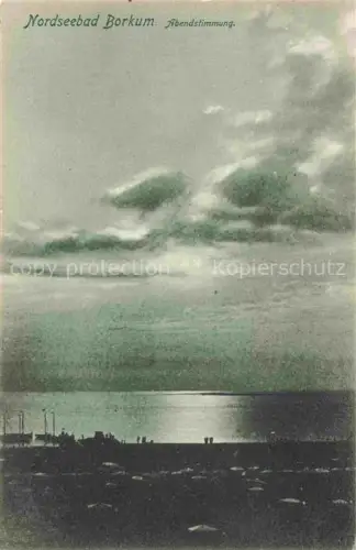 AK / Ansichtskarte BORKUM Nordseebad Abendstimmung