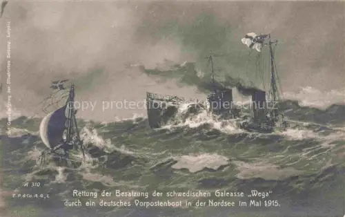 AK / Ansichtskarte Marine  Warships Rettung des Besatzung der Schwedischen Galeasse Wega 
