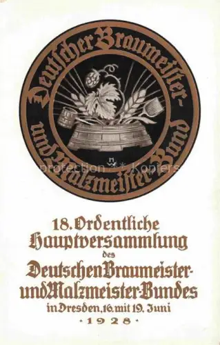 AK / Ansichtskarte DRESDEN Elbe 18. Ordentliche Hauptversammlung des Deutschen Braumeister- und Malzmeister-Bundes