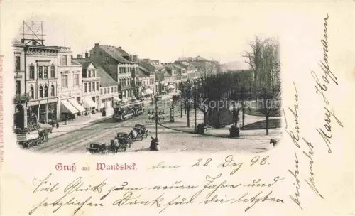 AK / Ansichtskarte Wandsbek HAMBURG Motiv im Stadtzentrum Strassenbahn