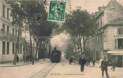 AK / Ansichtskarte SAINTES 17 Charente-Maritime Le Cours National Train Dampflokomotive