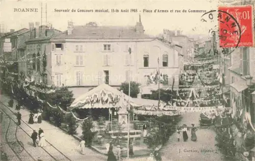 AK / Ansichtskarte ROANNE 42 Loire Place d'Armes et Rue du Commerce Concours musical