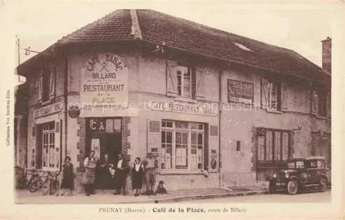 AK / Ansichtskarte Prunay REIMS 51 Marne Café de la Place Restaurant Route de Sillery