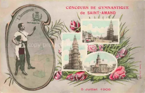 AK / Ansichtskarte Saint-Amand-les-Eaux 59 Nord Coucours de Gymnastique vues d'ensemble au centre