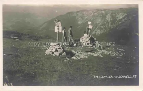 AK / Ansichtskarte Gamseck 1857m Schneealpe Muerzsteger Alpen Steiermark AT Panorama Gipfel