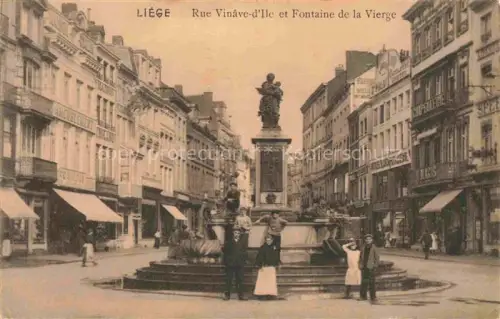 AK / Ansichtskarte LIEGE  Luettich Luik Belgie Rue Vinave d'Ile et Fontaine de la Vierge