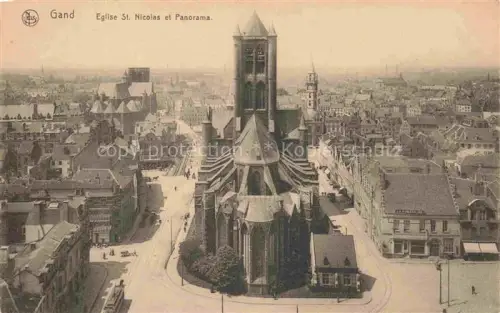 AK / Ansichtskarte Gand  GENT Belgie Eglise St Nicolas et Panorama