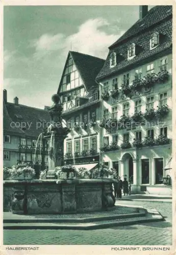 AK / Ansichtskarte Halberstadt Harz Holzmarkt Brunnen