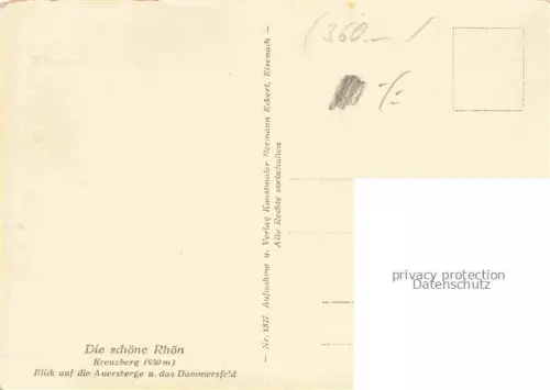 AK / Ansichtskarte Kreuzberg  932m Rhoen Kloster Bischofsheim Blick auf Auersberge und das Dammersfeld