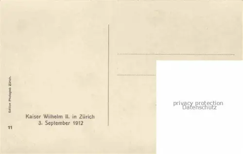 AK / Ansichtskarte ZueRICH  ZH Kaiser Wilhelm II in Zuerich 3. September 1912