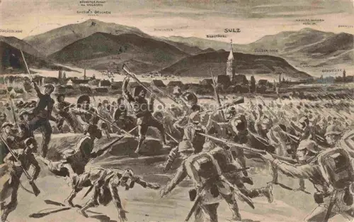 AK / Ansichtskarte Soultz Elsass Sulz Guebwiller 68 Haut-Rhin Schlachtfeld bei Sulz-Gebweiler September 1914 Kuenstlerkarte Feldpost