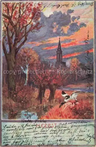 AK / Ansichtskarte Strasbourg  Strassburg 67 Bas-Rhin Im Herbst Kuenstlerkarte
