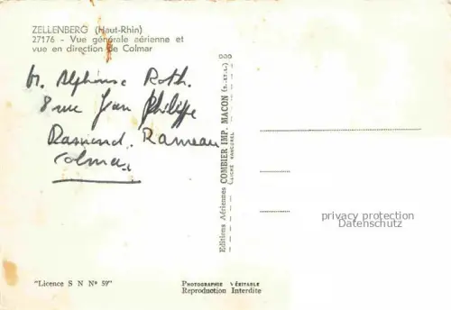AK / Ansichtskarte Zellenberg Ribeauville 68 Haut-Rhin Vue générale aérienne en direction de Colmar