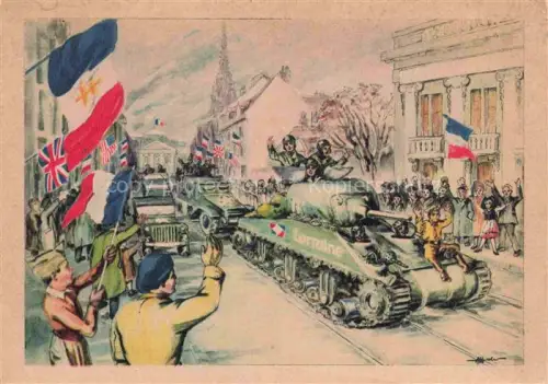 AK / Ansichtskarte MULHOUSE Muehlhausen 68 Alsace L'entrée de nos Libérateurs Kuenstlerkarte