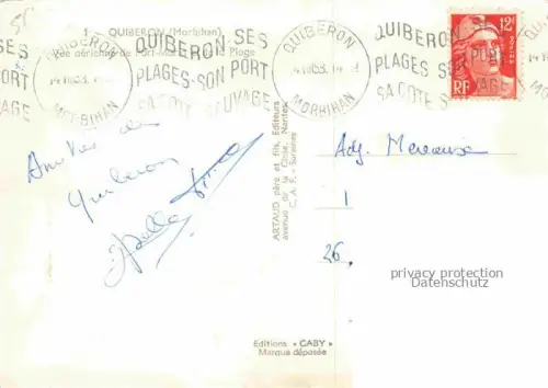 AK / Ansichtskarte QUIBERON Lorient 56 Morbihan Vue générale aérienne et le port