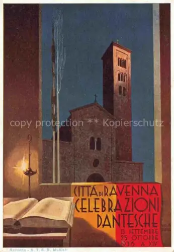 AK / Ansichtskarte RAVENNA Emilia-Romagna IT Città di Ravenna Celebrazioni Dantesche Kuenstlerkarte