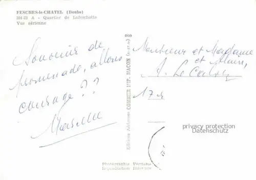 AK / Ansichtskarte Fesches-le-Chatel Montbeliard 25 Doubs Quartier de Lafeschotte vue aérienne