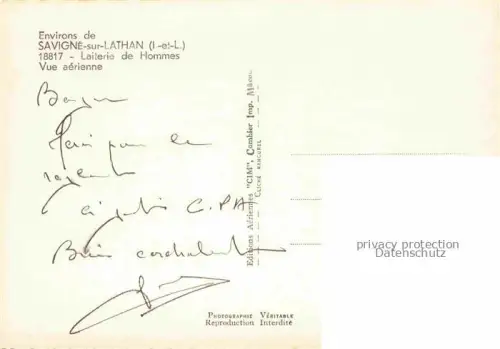 AK / Ansichtskarte Savigne-sur-Lathan Tours 37 Indre-et-Loire Laiterie de Hommes vue aérienne