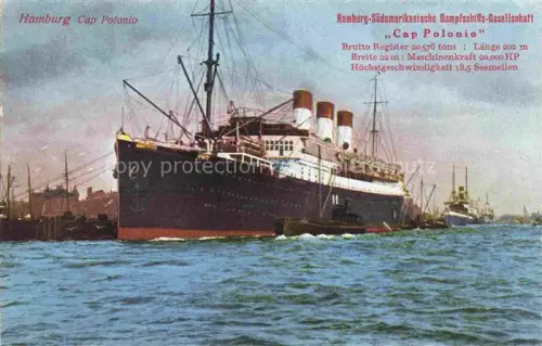AK / Ansichtskarte Dampfer Oceanliner Hamburg Cap Polonio 