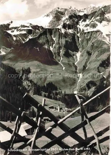 AK / Ansichtskarte Schroecken Schroeken 1300m Nesslegg Bregenzer Wald Vorarlberg AT mit Braunarlspitze