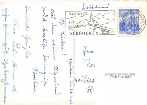 AK / Ansichtskarte Schroecken Schroeken 1300m Nesslegg Bregenzer Wald Vorarlberg AT mit Braunarlspitze