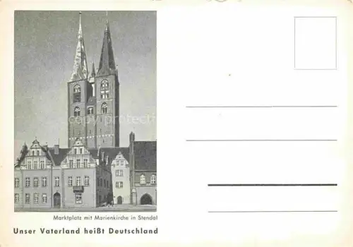 AK / Ansichtskarte Stendal  Sachsen-Anhalt Marktplatz mit Marienkirche