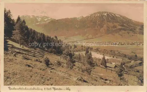 AK / Ansichtskarte Pfronten Bayern Reichsarbeitsdienstlager Reichsarbeitsdienstabteilung 2/305 Blick auf Rossberg-Brentenjoch Aggenstein und Breitenberg