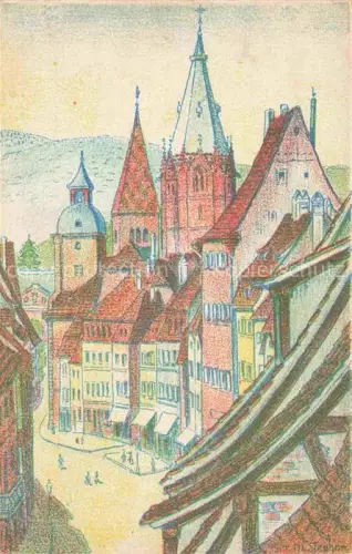AK / Ansichtskarte Wissembourg Weissenburg Alsace 67 Bas-Rhin Grande Rue Kuenstlerkarte