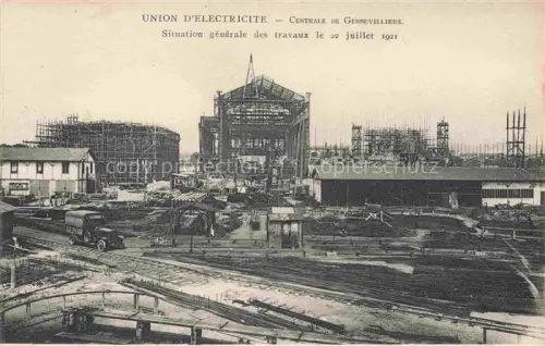 AK / Ansichtskarte Gennevilliers Nanterre 92 Hauts-de-Seine Union d'Electricité Situation générale des traveaux Juillet 1921