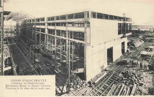 AK / Ansichtskarte Gennevilliers Nanterre 92 Hauts-de-Seine Union d'Electricité Bâtiments Basse et Haute Tension Août 1921