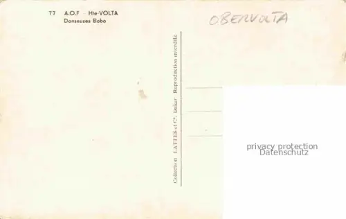 AK / Ansichtskarte Obervolta Burkina Faso Haute-Volta Danseuses Bobo