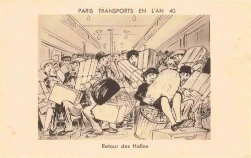 AK / Ansichtskarte PARIS 75 Transports en l'an 40 Retour des Halles Kuenstlerkarte