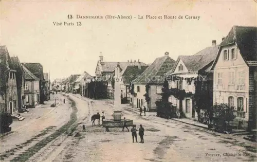 AK / Ansichtskarte DANNEMARIE  Dammerkirch Alsace 68 Haut-Rhin Place et Route de Cernay