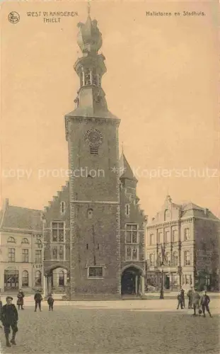 AK / Ansichtskarte Thielt West-Vlaanderen Belgie Halletoren en Stadhuis