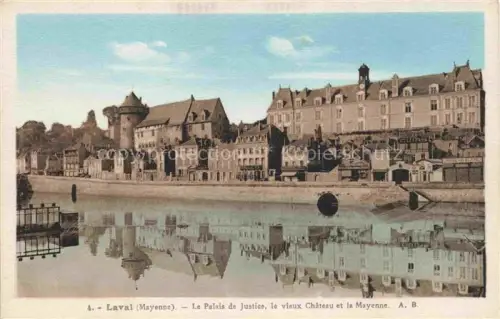 AK / Ansichtskarte LAVAL  53 Mayenne Le Palais de Justice le vieux Chateau et la Mayenne