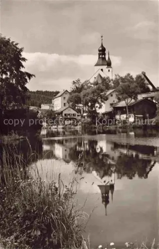 AK / Ansichtskarte Regen Bayern Partie an der Regen mit Kirche