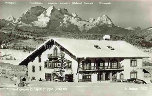 AK / Ansichtskarte Brunnental MITTENWALD Bayern Tonihof mit Zugspitze