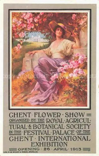AK / Ansichtskarte Ghent GENT Gand Belgie Flower Show Royal Agricultural Botanical Society Kuenstlerkarte