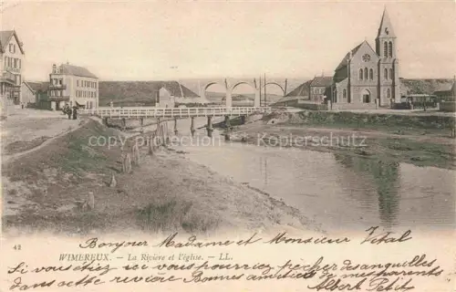 AK / Ansichtskarte WIMEREUX Boulogne-sur-Mer 62 Pas-de-Calais La rivière et l'église