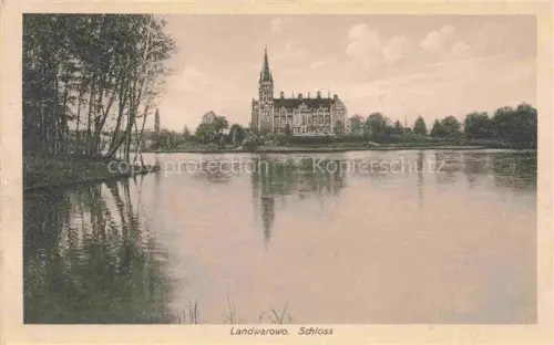 AK / Ansichtskarte Landwarowo Lentvaris Apskritis Lithuania Blick uebers Wasser zum Schloss