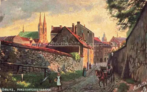 AK / Ansichtskarte GoeRLITZ  Sachsen Finstertorstrasse Oilette Kuenstlerkarte No. 188 B