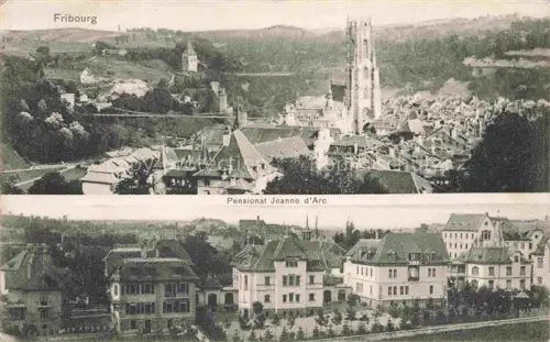 AK / Ansichtskarte FRIBOURG  FR Stadtpanorama Kirche Pensionat Jeanne d'Arc