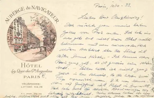 AK / Ansichtskarte PARIS 75 Hôtel Auberge du Navigateur Kuenstlerkarte