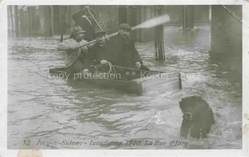 AK / Ansichtskarte Ivry-sur-Seine Creteil 94 Val-de-Marne Inondation 1910 Rue d'Ivry Hochwasser Katastrophe