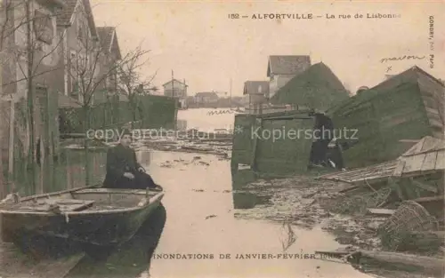 AK / Ansichtskarte Alfortville Alforville CRETEIL 94 Val-de-Marne Rue de Losbonne Inondations de Janvier Février 1910